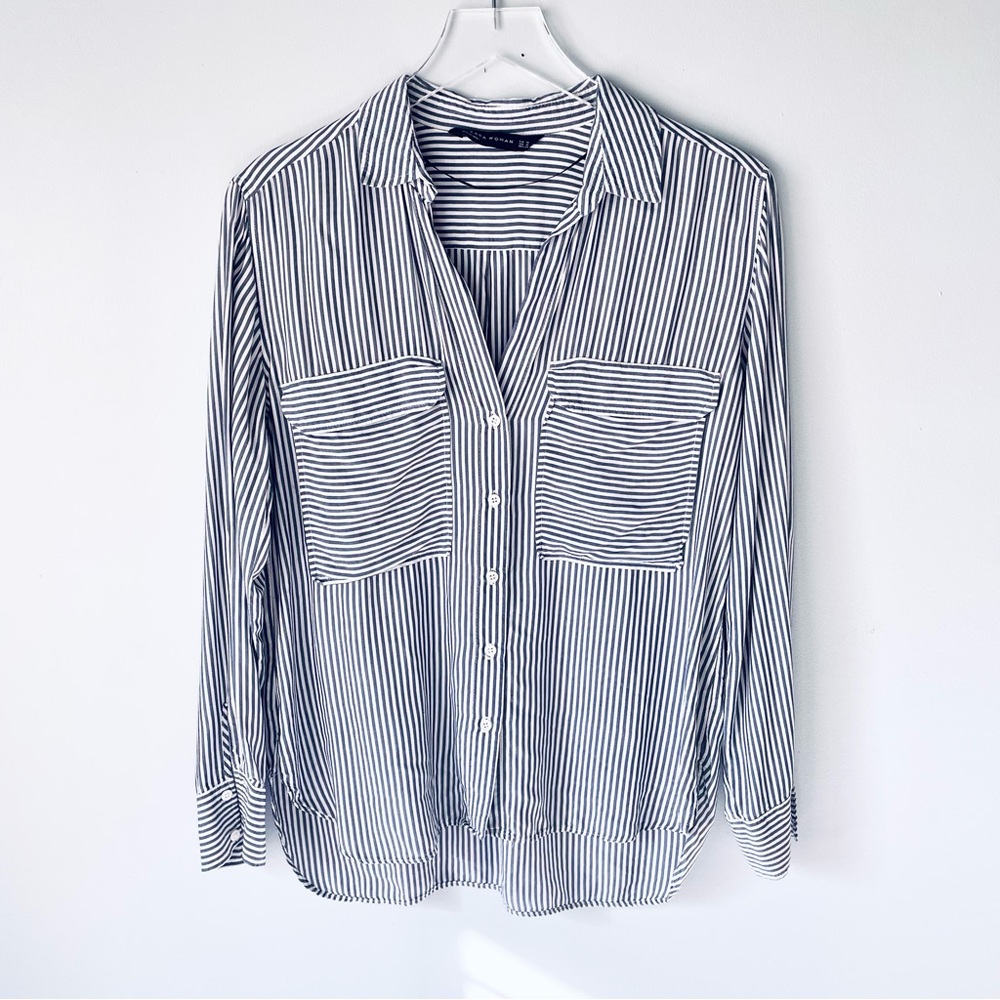 Zara striped button down shirt